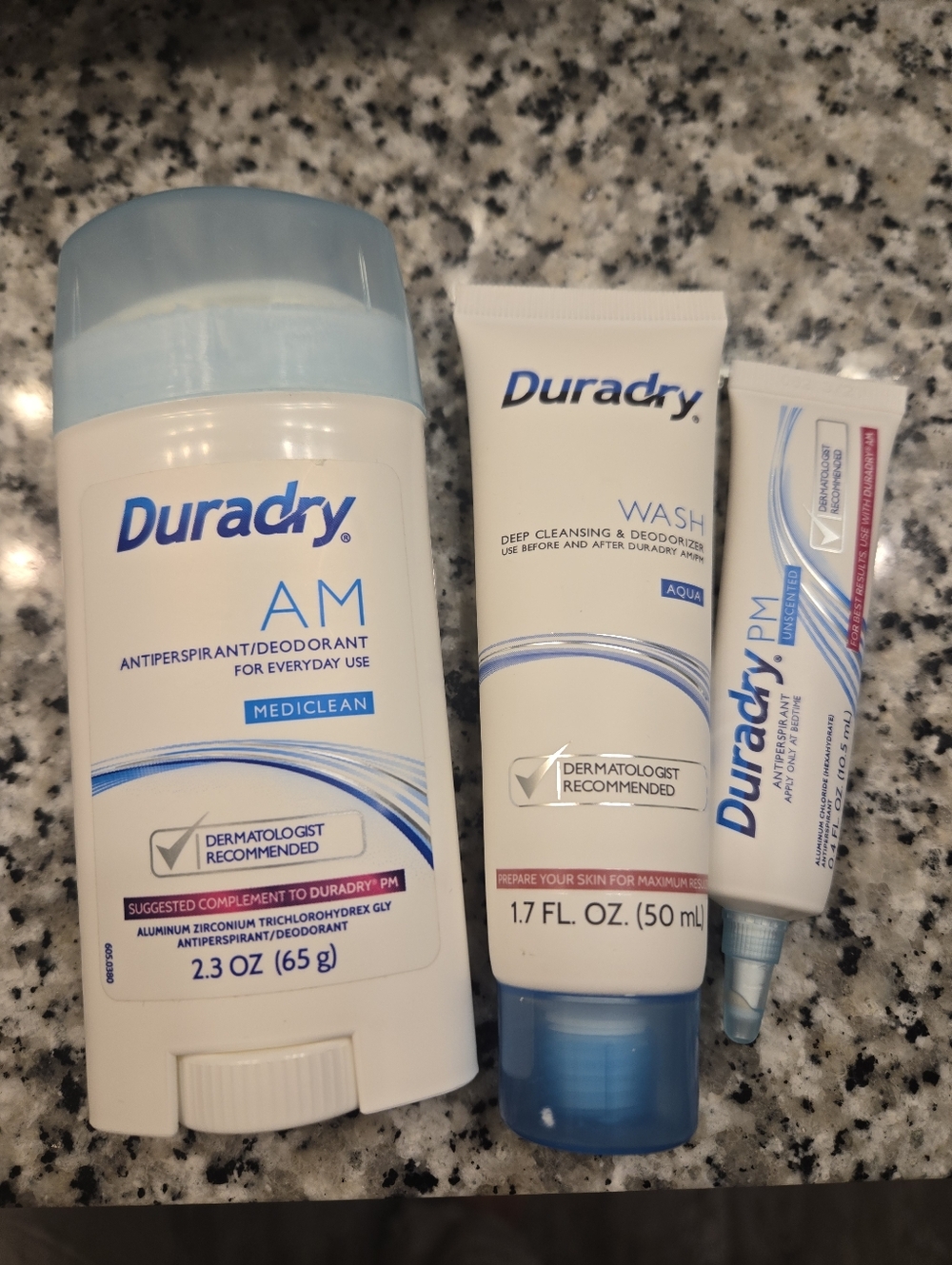 Duradry AM Antiperspirant Deodorant + Wash + PM Trio - White & Light Blue - Picture 1 of 1